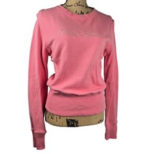 Tommy Hilfiger Pink/Peach Crewneck Sweatshirt Embroidered Logo Women's Size M