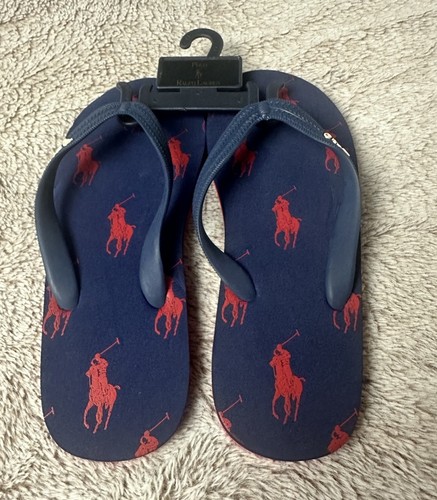 KIDS RALPH LAUREN POLO "WHITLEBURY" PONY FLIP FLOP Boys Size 5 Y - Picture 4 of 13