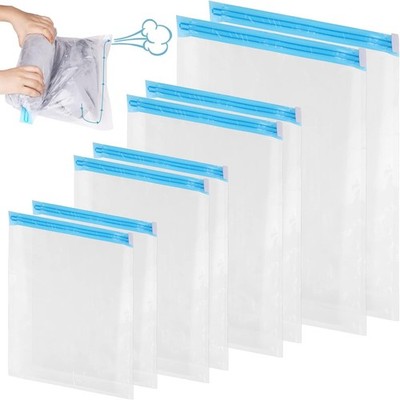 Platzsparende Vakuumbeutel für Kleidung, 8er Pack, Wiederverwendbar