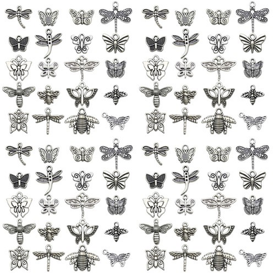 #ad Mixed Insect Charms Set 100Pcs Butterfly Dragonfly amp; Bee for Jewelry Making $10.81