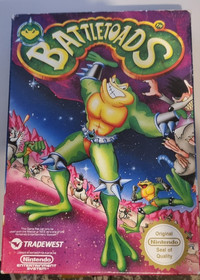 NES BATTLETOADS ORIGINAL NINTENDO VIDEO GAME, BOX  MANUAL UK PAL REGION