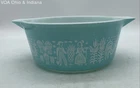 Pyrex Amish Butterprint Turquoise Cinderella Mixing Bowl 443 2.5 Qt Vintage