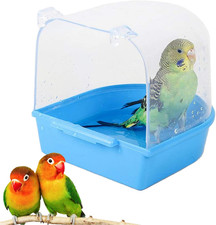 Parrot Bath Box Bird Cage Accessory Supplies Bathing Tub Bath for Parakeet Pet B