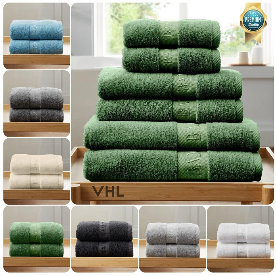 GAVENO CAVAILIA® 6 Piece Bamboo Towels Quick Dry Super Soft 2 Hand 2 Bath Towel 2 Sheets Bale Set