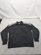 Vintage Y2K Adidas Three Stripe Full Zip Black Track Jacket Men  s Large