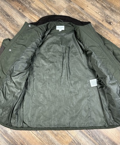 Cole Haan Barn Chore Jacket Mens L Green Quilted Elbow Patches Full Zip Corduroy - Picture 10 of 15