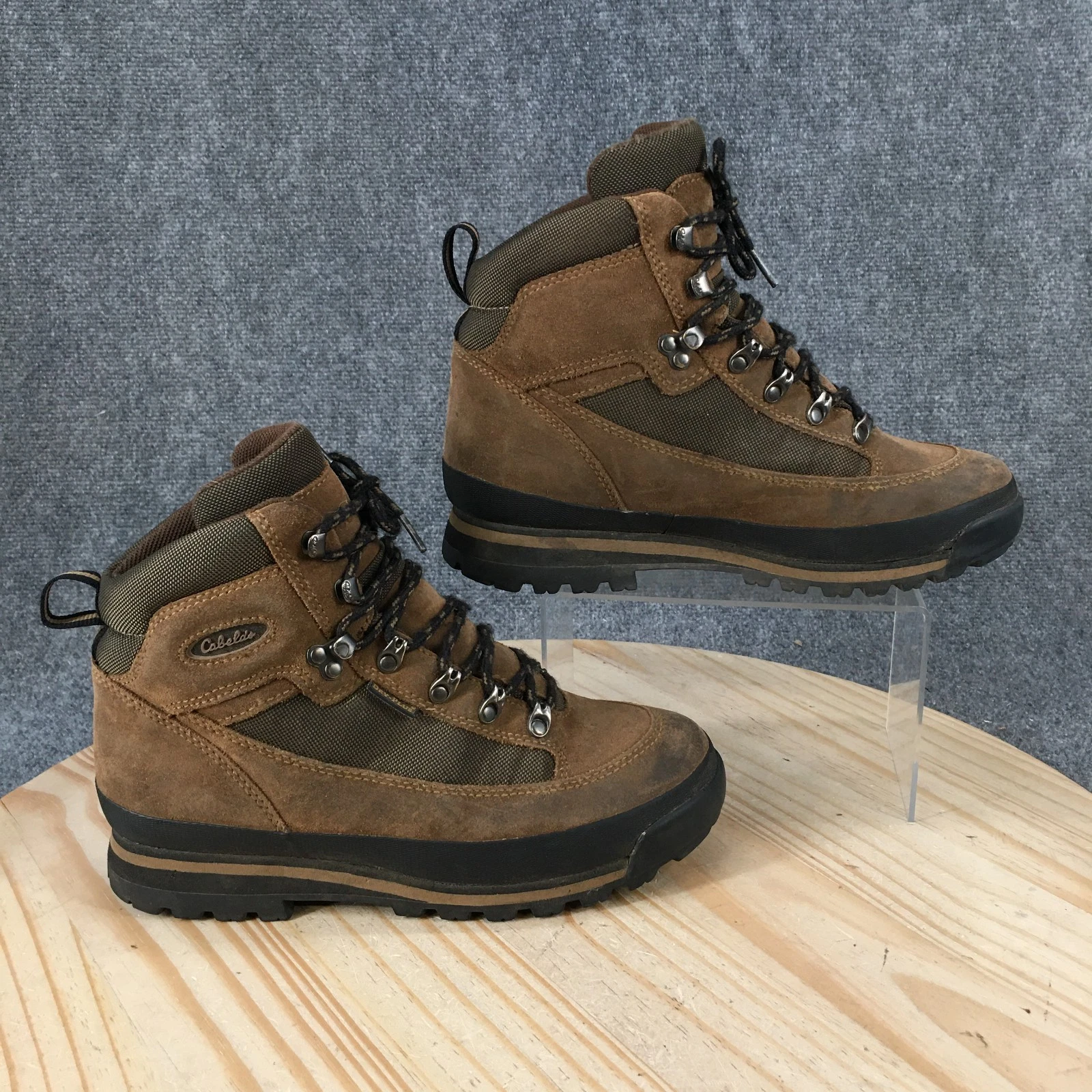 Cabela's Rimrock Hiking Boots Mens 8 D Waterproof Lace Up Ankle Leather Brown