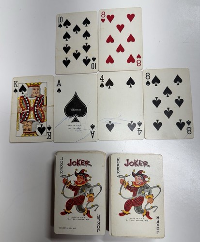 Vintage Canasta Playing Cards in Box With Rose Design With 4 Jokers No. 66 W.P. - Picture 14 of 14