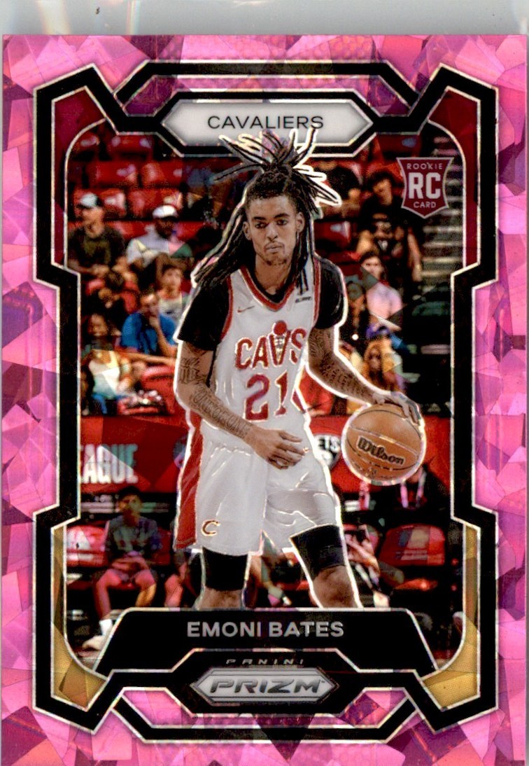 2023-24 Panini Prizm Prizms Pink Ice Emoni Bates RC Cleveland Cavaliers #169