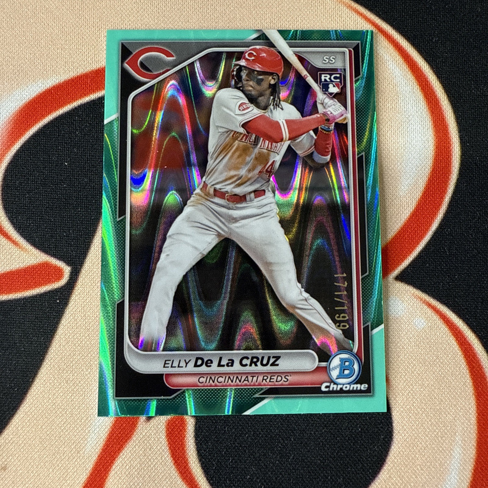 2024 Bowman Chrome - Elly De La Cruz #42  Aqua Raywave Refractor #/199 (RC)