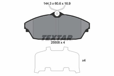 TEXTAR Bremsbelagsatz Scheibenbremse 2550801 für TATA XENON Pick up DiCOR 4x4