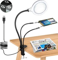 Lupe Mit Licht 5X StäNder 30 Dimmbare LED LöTen Basteln Lesen NäHen Hobbys