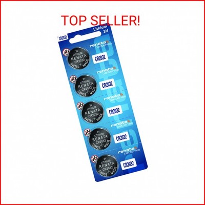 Renata CR2032 Batteries - 3V Lithium Coin Cell 2032 Battery (5 Count)