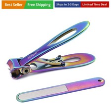 Ultra Wide Jaw Opening Nail Clippers Set, Toenail Clippers for Thick Nails, H...