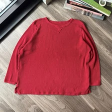 Woman’s Thermal Layering Lomg Sleeve Size Large Boxy Red 