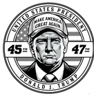 1 Oz Silver Trump Round Coin 45/47 PRESIDENT ~ MAGA