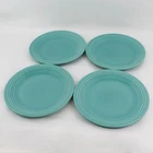 Set Of 4 Homer Laughlin FiestaWare Turquoise Dinner Plates 10.5" Dated 2007