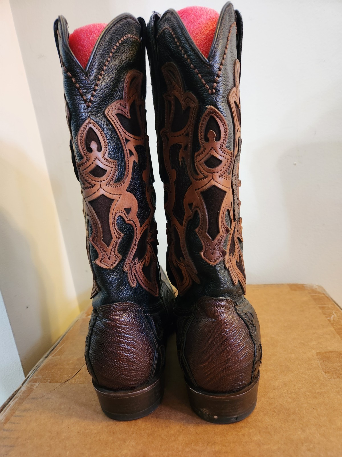 CUADRA TWO TONE BROWN PYTHON COWBOY BOOTS,  Size 9 - image 8