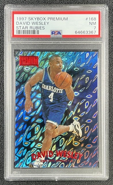 DAVID WESLEY PSA 7 1997-98 SKYBOX PREMIUM #168 STAR RUBIES 8/50 HORNETS