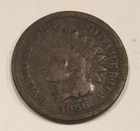1866 Indian Head Cent Penny with Full Dates, good condition
