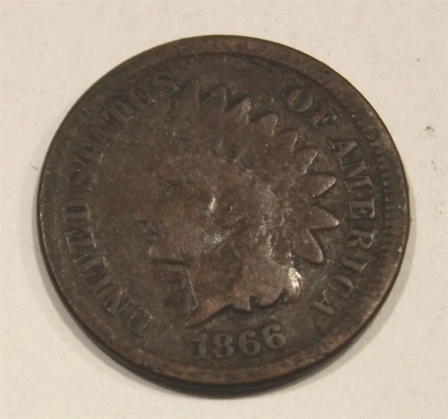 1866 Indian Head Cent Penny with Full Dates, good condition