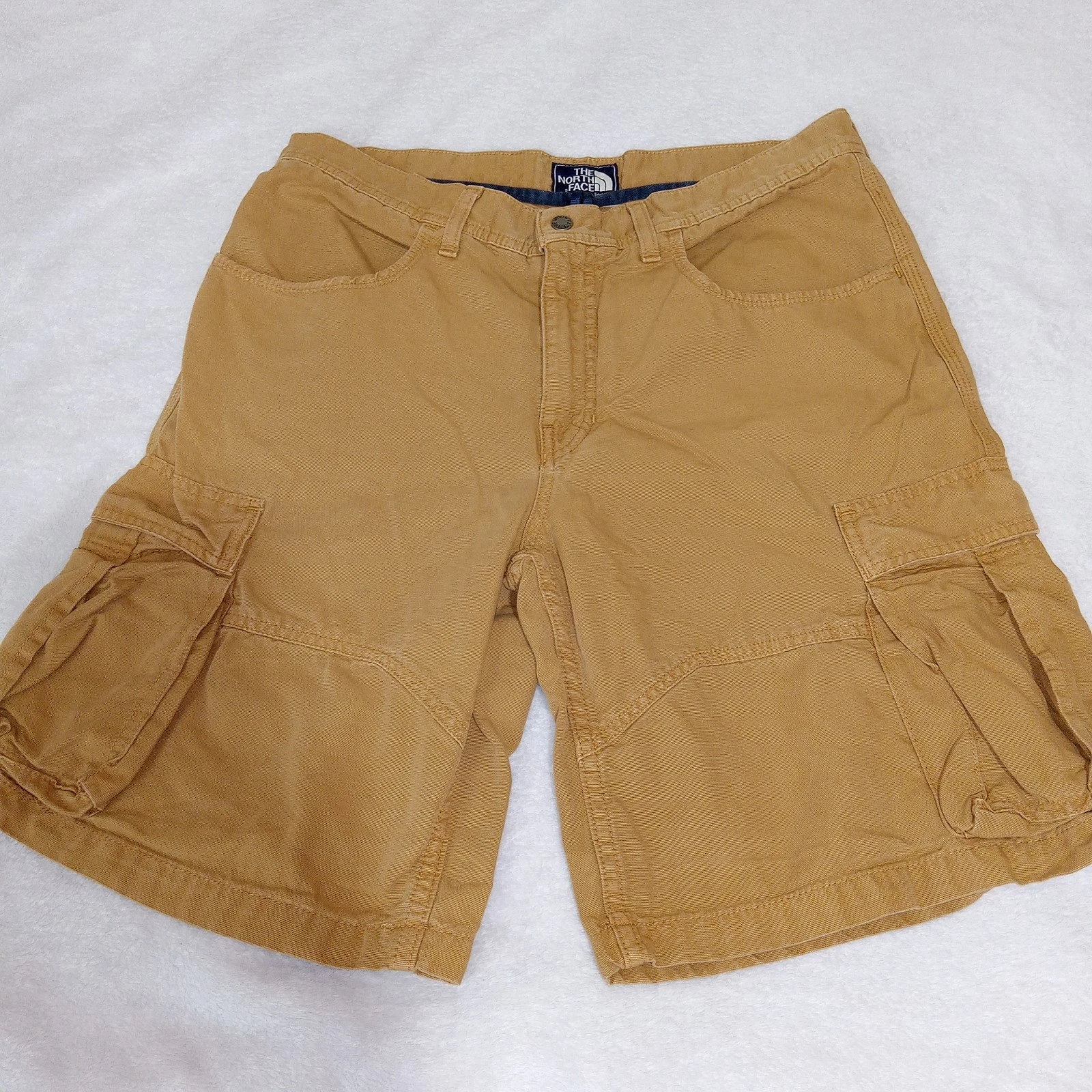 The North Face Cargo Shorts Mens 34 Brown Hiking Utility Outdoor Canvas Cotton