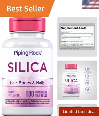 Non-GMO Gluten Free Silica Supplement - 100 Quick Release Capsules for Vitality