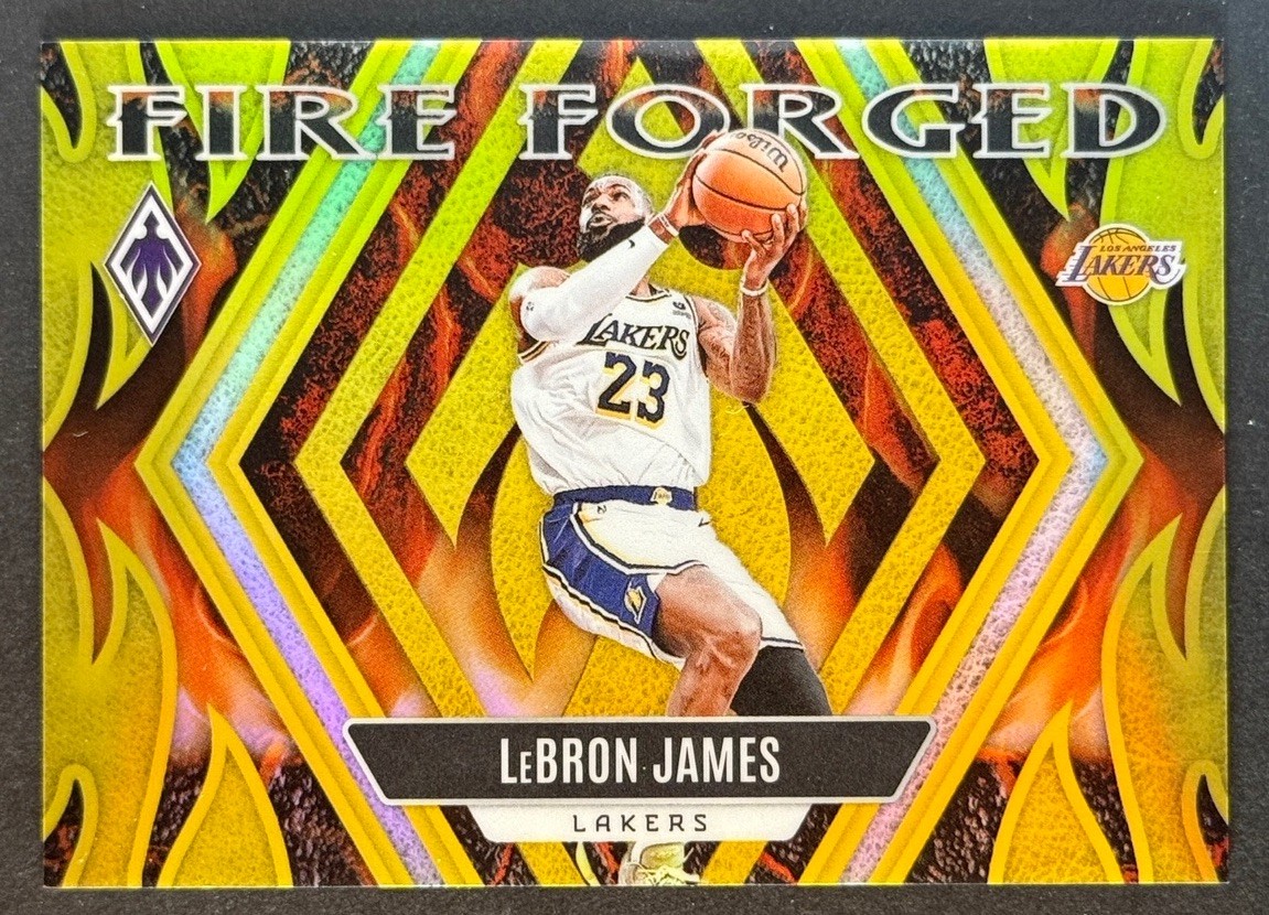 2023-24 Panini Phoenix LeBron James Fire Forged Yellow /35 #6 Los Angeles Lakers