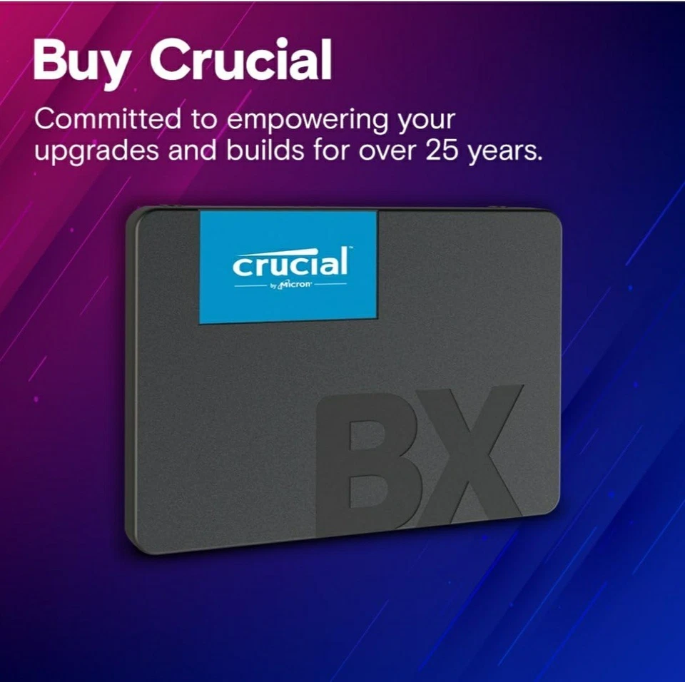 NEW Crucial BX500 SSD 1TB 2.5" Internal SSD up to 540Mb/S Laptop and Desktop PC - Image 3 of 3