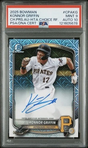 2025 Bowman Konnor Griffin Chrome HTA Choice Refractor Auto /150 PSA 9 10 CPA-KG