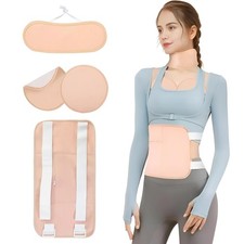 RAIMEET Castor Oil Pack Wrap Organic Cotton, 4pcs 4 Piece Set, Khaki