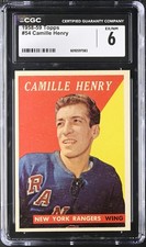1958-59 Topps #54 Camille Henry New York Rangers - CGC 6 Ex/NM 