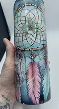 Dream Catcher Rose Floral 20oz Skinny Tumbler Stainless Steel, FREE  SHIPPING