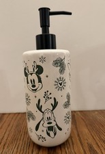 Disney Mickey Mouse  Friends Christmas White Green Ceramic Soap Pump/Dispenser