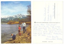 126975 - At Lake Kochelsee - Father with Children - Old Postcard