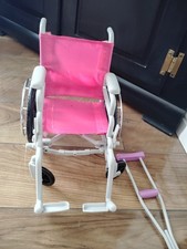 Doll Wheelchair for 18 in American Girl Dolls HOT PINK  Crutch