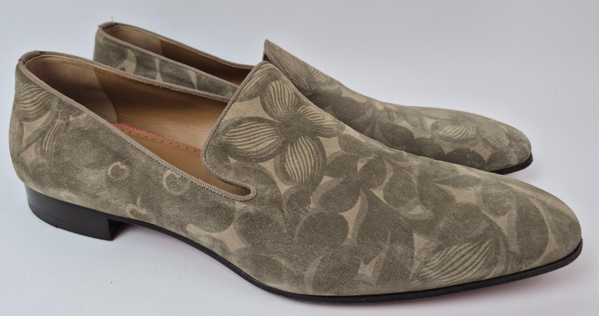 Christian Louboutin Suede Printed Loafers Christian Louboutin Suede Graphic Print Loafers - Black  main image 3