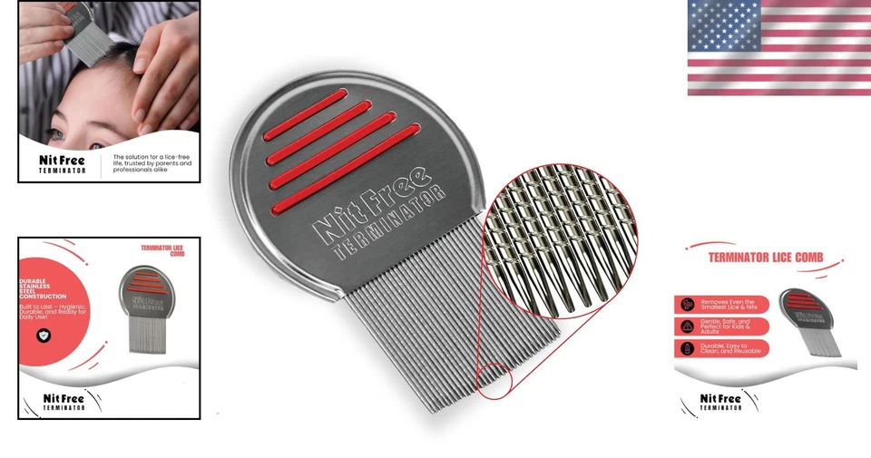 Durable Lice Treatment Comb Set - Stainless Steel for All Hair Types, 10 Packs - Image 2 of 4