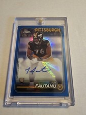 2024 Topps Chrome Troy Fautanu RC Auto Variation Blue /150 Pittsburgh Steelers