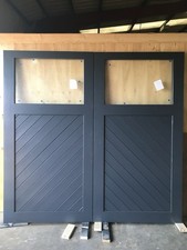 Herringbone Single pane wooden garage doors