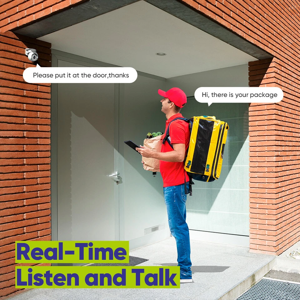 Cámara de seguridad SANNCE 4K 8MP panorámica/inclinable POE IP audio bidireccional color visión nocturna Foto 3 de 4