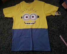 Boys SZ XL Minion Despicable Me Face Shirt NeW 