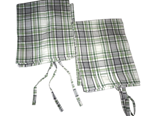 IKEA SNARJMARA GREEN BLACK WHITE PLAID (2) KING PILLOW SHAMS 20X36 - Picture 3 of 6