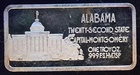 Alabama 22nd State Hamilton Mint 1975-999 Silver 1 Oz Ounce Art Bar Round Coin