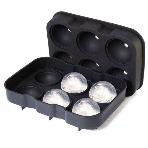 2" Large Round Silicone Ice Cube Ball Maker Tray Sphere Molds Bar Whiskey+Funnel - Picture 4 of 7