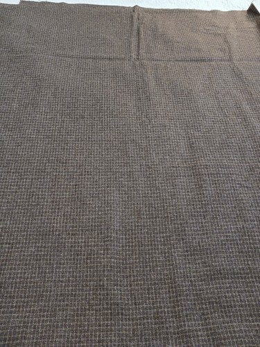 Brown Cream Tattersall Classic Plaid Wool Fabric Lighter Weight 60" x 2 Yards - Picture 5 of 8