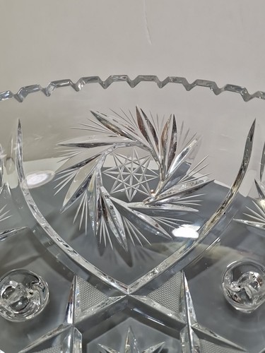 Plato de caramelo/fruta American Brilliant Cut cristal patas redondas 9"x4,5", C11te - Imagen 9 de 11