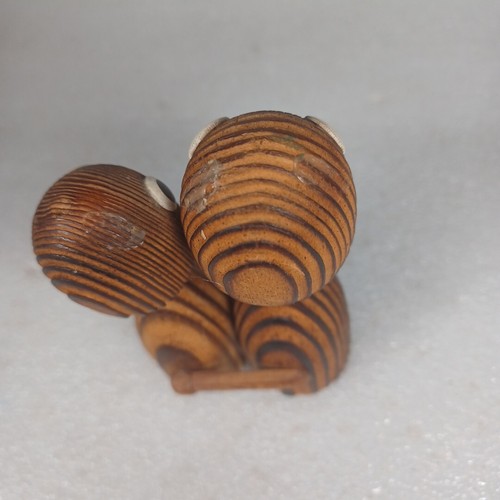 Vintage Cryptomeria Wooden Pair Couple Wood Singing Human Figurines Japan MCM - Picture 6 of 8