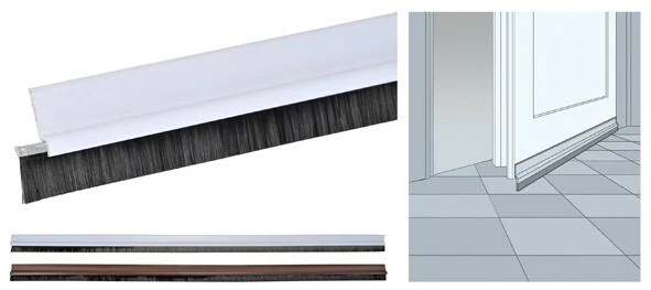 GRAVIDUS Türleiste mit Bürste Bürstenleiste Türbesen Zugluftstopper Bürstendichtung Tür