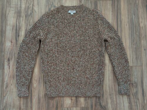 NWT J.CREW Wallace & Barnes Marled Italian Cotton Crewneck Sweater - XS, Brown - Picture 1 of 2